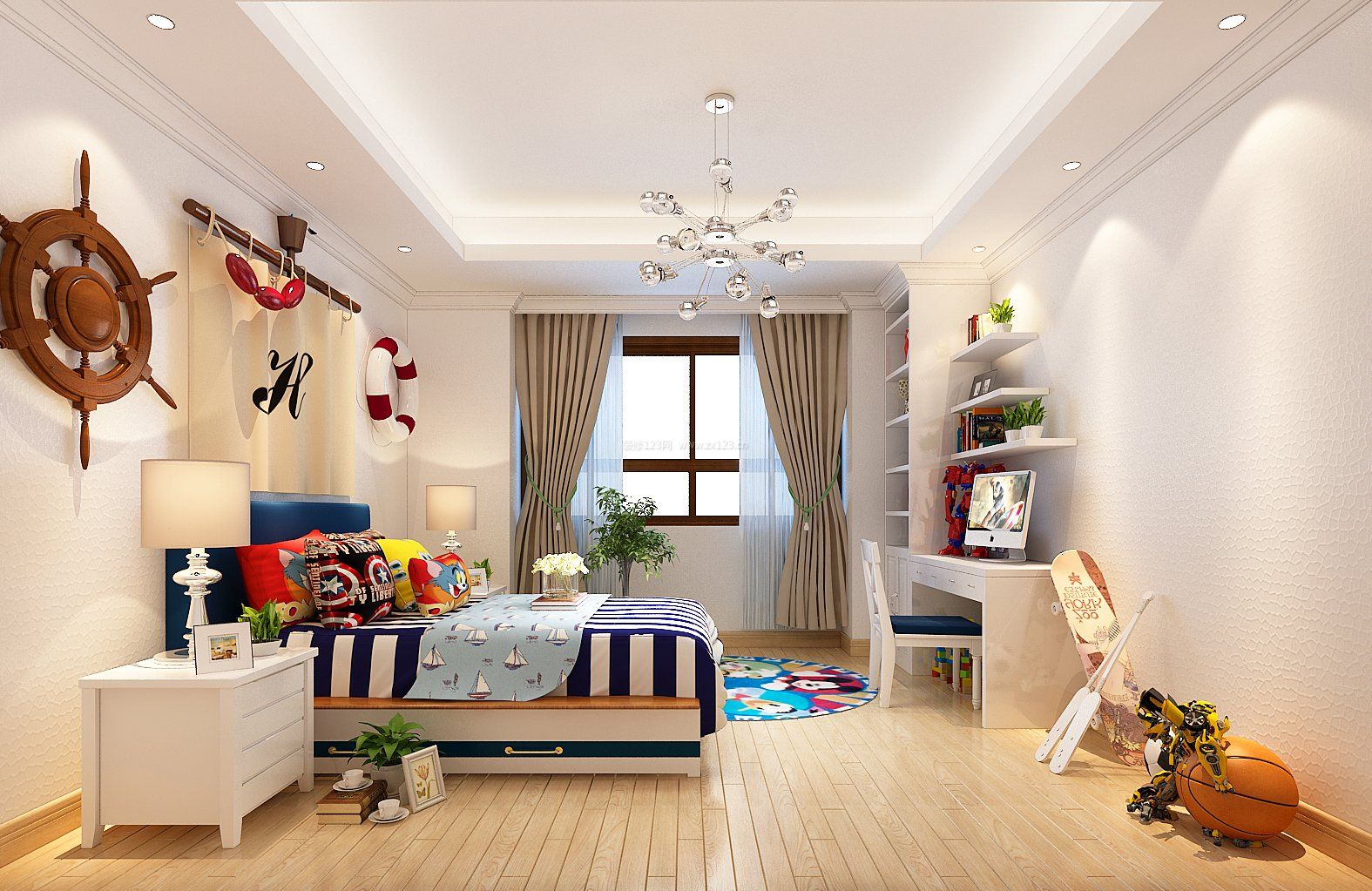 2018簡約美式兒童房寫字臺(tái)裝飾指南 打造溫馨學(xué)習(xí)角落